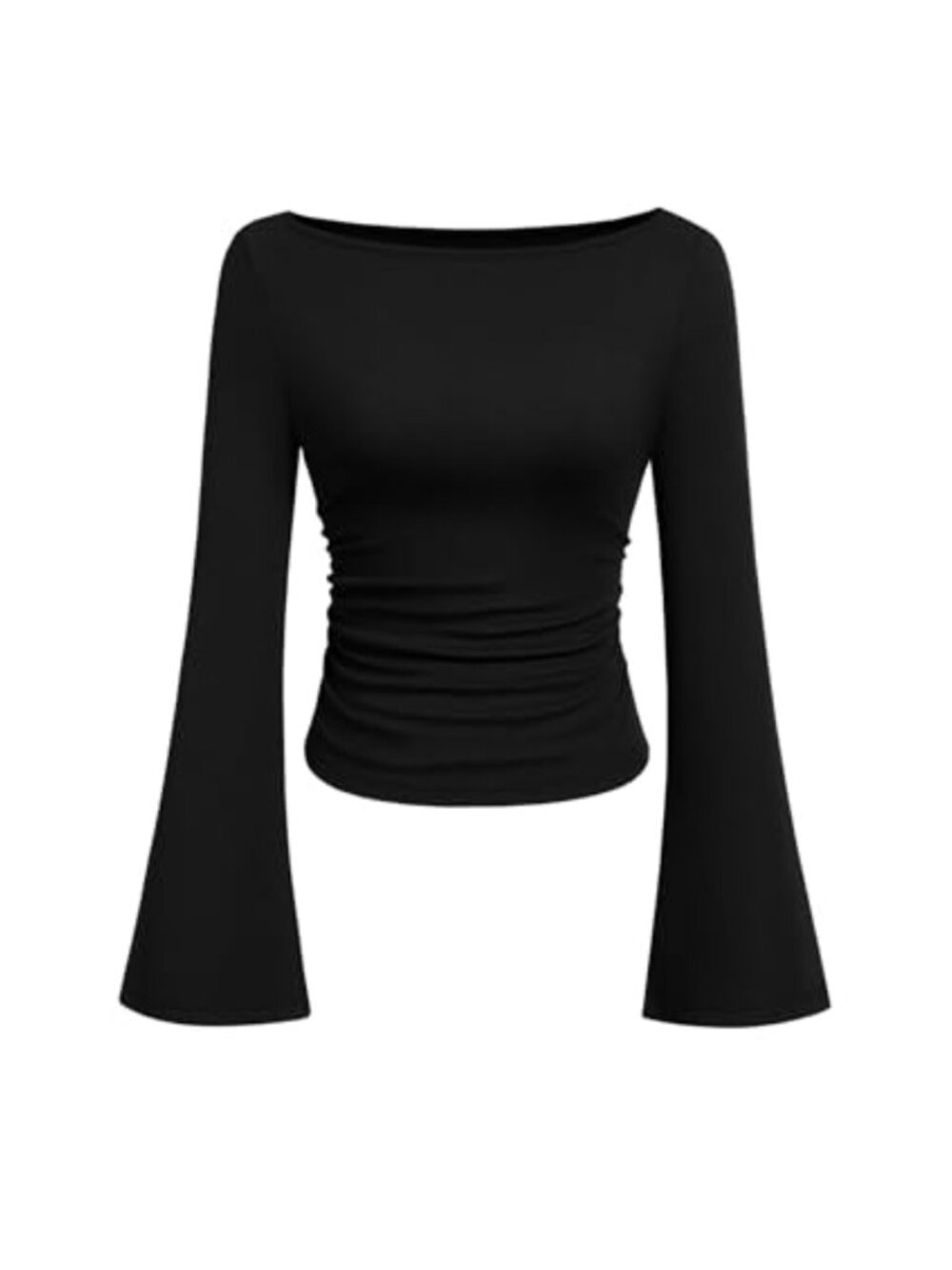 PRETTYGARDEN Women's Bell Sleeve Ribbed Knit Top